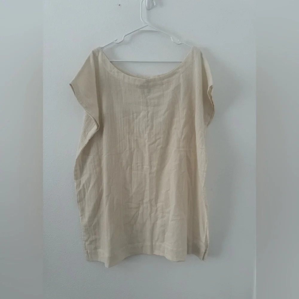 Swahlee The Kaftan Tunic Natural Cream Cotton Loose Sheer Lagenlook NWT Size XXL